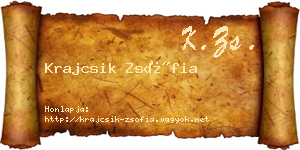 Krajcsik Zsófia névjegykártya