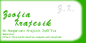 zsofia krajcsik business card